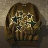 American Retro High Street Star Pull Men de femmes Femmes hivernales Version coréenne lâche de la veste en tricot paresseux Tops Tops 240326