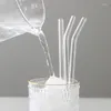 Dricka halm 20 cm glas återanvändbart klart för smoothie milkshakes miljövänligt dricksstrå med borstar