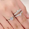 Klusterringar Newshe Wedding Rings for Women Engagement Ring Enhancer Band Bridal Set 925 Silver 1,8ct CZ Fine Jewelry BR0910 L240402