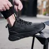Sports topp ny plusstorlek solid färg chunky skor, bekväma icke -slip hållbar mjuk ensam snörning sneakers för mäns utomhusaktiviteter utomhus