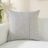 Pillow Thick Cotton Linen Striped Cover 45x45 50x50 60x60cm Decorative For Sofa Livingroom Decor Pillowcase