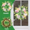 Decorative Flowers Spring Wreath For Front Door Artificial Summer White Flower Porcelain Garlands Wreaths Doorway Or Wall Hangings