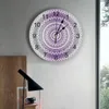 Duvar Saatleri Hippi Mandala Sanat Bohem Baskı Saati Sessiz Ev Decortaion Hediyesi için Sessiz Sıkışan Yuvarlak Saat