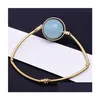 Bangle 2022 Retro Selling Crystal Stone Bead Bracelet Cute Ball Cuff Bangles For Women Girl Jewelry Gifts Accessories Wholesale Drop D Dh0Ls