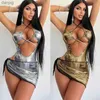 Women's Swimwear Sexy OL Light Mature Spicy Girl Lace Up Bodysuit with High Waist Wrap Hip Skirt Y240402