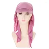 الملابس العرقية الصيفية الرياضية في الهواء الطلق أغطية للنساء Termscarf Turban Shawl Design Solid Colard Cap Cap Sun Hat Soft Fashion Hat