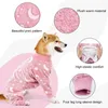 Vêtements pour chiens Flanelle Pyjamas Combinaison Chiens Pour Moyen Grand Os Lune Motif Combinaisons Chaudes Manteau Vêtements Pour Animaux De Compagnie