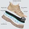 Stövlar säkerhetskor män antismashing stål tå skor oförstörbara arbetssneakers andningsbara komposit tå säkerhetsstövlar