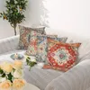 Kissen Retro -Kissenbezug mit Reißverschluss Boho -Style -Wurfabdeckung Weiche Hülle für Couchsofa Bettdekoration Design Blumen