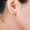 Earrings AEAW Round Excllent Cut 1.0ctw 5.0mm DF Color VVS1 Moissanite Earring Drop Earring Real 18K White gold Fine Jewelry