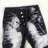 Purple Brand Jeans High Street Heavy Craft Speckled Ink Casual Hosen Amerikanische Gerade -Bein -Jeans