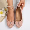 Casual Shoes Flats Bow Loafers Crystal Luxury Women Walking Sandals 2024 Summer Designer Brand Sport Mujer Zapatos