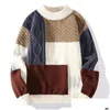 メンズセーター冬パズルセーター屋外の風のクルーネック刺繍カジュアルサーマルドロップデリバリーアパレル衣類DH7AQ