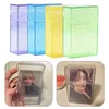 Caixa de armazenamento transparente de 3 polegadas Kawaii Papelary Blingbling Photo Card Box Caixa de contêiner Álbums ídolos Caixa de armazenamento de fotos