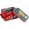 Garrafas de armazenamento Caixa de presente (Santa Claus-C03) Latas de biscoito de placa com tampas para dar caixas de jóias