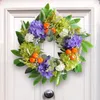 Decorative Flowers Durable Artificial Wreath Hydrangea Flower Vibrant Long-lasting Christmas Garland For Home Door