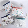 3-14 Years Old Childrens Underwear Cotton Boys Boxer Shorts Medium and Small Childrens Panties 4 PCS Kids Panti Lingerie 240329