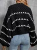 Damestruien voor vrouwen 2024 Gestreepte oversized oversized trendy casual Crew Neck gebreide tops pullover jumper