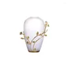 花瓶の金メッキの花の枝ガラス花瓶水耕栽培フラワーポットリビングルームテーブルトップ装飾配置コンテナ