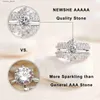 Klusterringar Newshe Wedding Rings for Women Engagement Ring Enhancer Band Bridal Set 925 Silver 1,8ct CZ Fine Jewelry BR0910 L240402