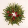 Decorative Flowers Christmas Wreath Hanging Decor Door Garland Faux Flower Artificial Berry Pendant Decorate Fake