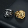 Hip Hop Casting Animal Ring High Polished Stainless Steel Gold Plated Jewelry