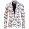 Fashion Print Suit Jacket MenS Christmas Coat Red Green Funny Costume Homme Men Blazer Plus Size Jackets For Party 240318