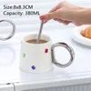 Tassen kreativer Luxus Keramik Becher 380ml Girl's Tasse Frühstück Milk Kaffee Wasser mit Löffel Paar Geschenke