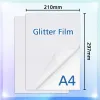 50 folhas adesivas Glitter Glitter Laminating Film A4 Impermeável Holograma de vidro quebrado Estrelas de pacote de pacote de pacote Diy Film de laminação