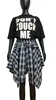 Vrouwen zomer nep shirt mouw plainup onregelmatige geruite midden katoenen rokken dames meisjes hoge taille fee grunge rok ds423 240323