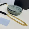 Fashion Denim Handbag Hardware Round Bags Chain Shoulder Purse Canvas Striped Mini Removable Bag Fashion Bags Crossbody Letter Clutch C Ljbv