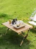 Mobilier Pliable Camping Table à Rouleau en Bois Massif Table à Oeufs extérieure portative Pliante Table à Manger extérieure pour Pique-Nique BBQ Visite autonome