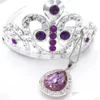 Jewelry Kids Girls Princess Sofi Le premier Colliers de chaîne de larme violet en larmes Amet Tiara Crown Hair Clip Clip Gift For Child 240329 DROP D OTQ51