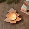 Candle Holders Christmas Wooden Holder Snowflake Candlestick 2024 Decorations For Home Xmas Table Ornaments Year Gift