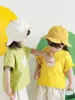 Väskor barns söta tecknad solhatt 2022 sommarsolskyddsmedel stora grimflickor fast färg vild fiskare hatt
