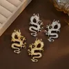 Boucles d'oreilles pendantes pour femmes, Vintage, Style chinois, Dragon, personnalité, animaux, Totem, bijoux de déclaration, année 2024