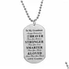 Pendant Necklaces To My Grandson You Are Braver Stronger Smarter Stainless Steel Beaded Necklace Family Inspirational Birthday Gift F Dhjyb