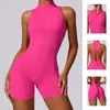 V Back Scrunch Sports Jumpsuit Women Gym Rompert rits mouwloze yoga onepiece suite sportkleding bodysuits 240322