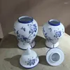 Vases Vase Set haut de gamme en ligne Decoration Home Decoration Cerative Living Moux Jarrones Con Tapa Céramique Artisanat Ornements de