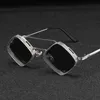 Lunettes de soleil Steampunk rétro hommes dames métal cadre creux lunettes de mode marque designer lunettes de soleil de haute qualité UV400 240321
