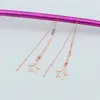 Dingle örhängen i 585 Purple Gold Fashion Star Long Chain Earings Plated 14k Rose Hollow Out for Women Classic Party Jewelry