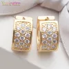 Boucles d'oreilles 14 paires / lot Vente chaude Fashion Gold Oreau Round Round Cumbic Zirconia Crystal Boucles d'oreilles pour femmes bijoux en gros