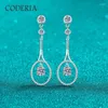 Boucles d'oreilles en peluche 1 carat long filet 925 argent sterling plaqué 18 carats en or blanc coutume pour les femmes de bijoux de fiançailles