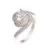 Love Rings Couple Designer Card Nouveau anneau de fiançailles de fiançailles pour femmes de la mode en diamant complet en diamant complet avec logo pour femmes avec logo
