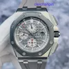 AP Kalender polshorloge Royal Oak Offshore Series 26400io Mens Watch met zwarte keramische ring grijze schijf datum timing 44 mm automatische machines