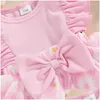 Clothing Sets Born Baby Girl Easter Outfit Ruffle Floral Romper Dress Bodysuit Headband Summer Clothes Drop Delivery Kids Maternity Ot8Pk