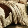 Luxury Satin Jacquard Single Double Däcke Cover Set King Size High End European Wedding Bedding Set Queen Size Quilt Cover Set 240415