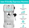 Koffiezetapparaten roestvrijstalen espressomachine met stoommelkschuim koffiezetapparaat cappuccino latte machine y240403