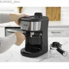 Cafeteiras Cappuccino e café com leite de café com 4 tiros na máquina de café preto Y240403