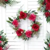 Fleurs décoratives 1pc Accueil Saint-Valentin Mère de l'année de mariage Simulation de décoration de fête de mariage Rose Red Département